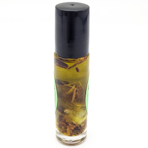 Intuition - Herb and Crystal Infused Oil Roller with Willow and Moonstone Crystals - Orange Ylang Ylang Scent