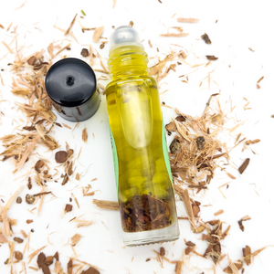 Intuition - Herb and Crystal Infused Oil Roller with Willow and Moonstone Crystals - Orange Ylang Ylang Scent