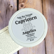 Load image into Gallery viewer, Angelica hand poured soy wax candle for Capricorns 
