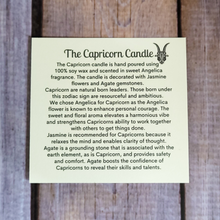 Load image into Gallery viewer, The Capricorn candle description card 
