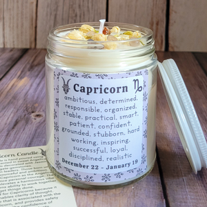 Capricorn soy wax candle