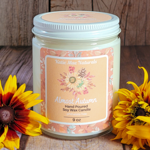 Almost Autumn hand poured soy wax candle 