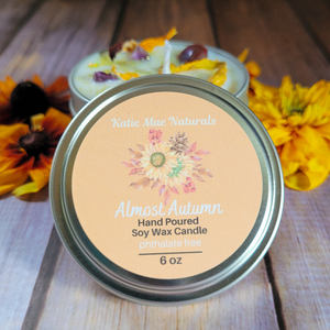 Fall scent hand poured soy wax candle