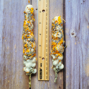 Mullein torch with lavender and Marigold 