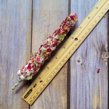 Load image into Gallery viewer, Mullein Torch with Rose Petals and Queen Anne&#39;s Lace - Hag Taper
