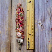 Load image into Gallery viewer, Mullein Torch with Rose Petals and Queen Anne&#39;s Lace - Hag Taper
