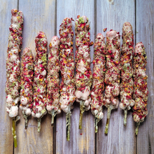 Load image into Gallery viewer, Mullein Torch with Rose Petals and Queen Anne&#39;s Lace - Hag Taper
