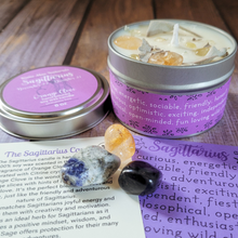 Load image into Gallery viewer, Sagittarius Gift Set - Candle and Crystals for Sagittarius
