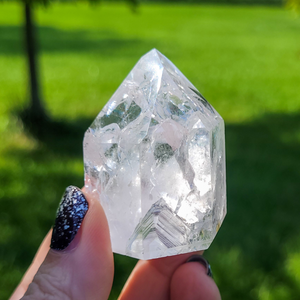 Cracked Clear Quartz Crystal Point