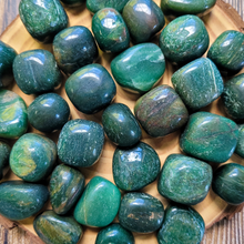 Load image into Gallery viewer, Dark green aventurine tumbled crystals
