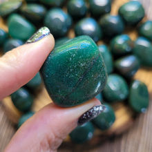 Load image into Gallery viewer, Tumbled dark green aventurine stones from india
