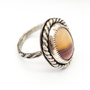 Yellow jasper gemstone ring