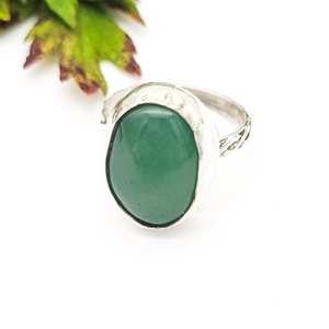 Sterling Silver and Green Aventurine Ring 
