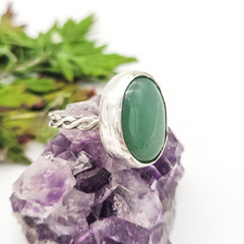 Load image into Gallery viewer, Sterling silver and green aventurine gemstone ring
