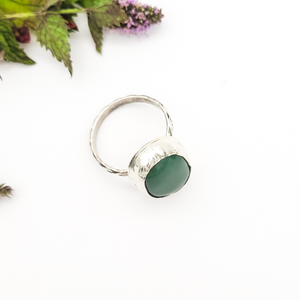 Green Aventurine and sterling silver gemstone ring