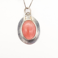 Load image into Gallery viewer, Peach Moonstone and Sterling Silver Pendant Necklace
