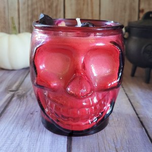 Berry Bewiching Brew Soy Wax Candle in Red Skull Jar - 15 oz