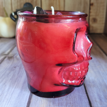 Load image into Gallery viewer, Berry Bewiching Brew Soy Wax Candle in Red Skull Jar - 15 oz
