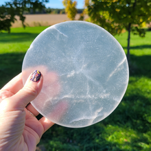 Load image into Gallery viewer, Selenite Charging Plate - 6 inch - Polished Selenite Plate
