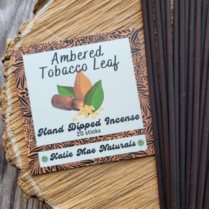 Ambered Tobacco Leaf Hand Dipped Incense Sticks - 20 Pack