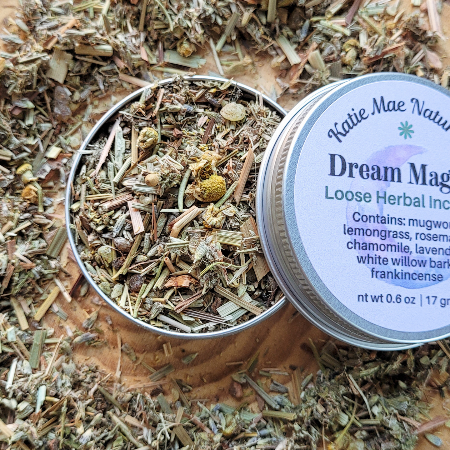 Loose herbal incense with mugwort for dreams