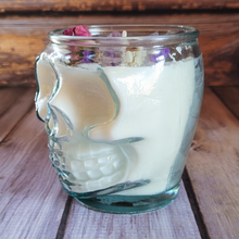 Load image into Gallery viewer, Tricks or Treats Soy Wax Skull Candle - 15 oz
