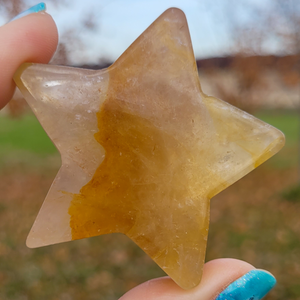 Golden Healer Quartz Star Carving - Golden Healer Quartz Crystal