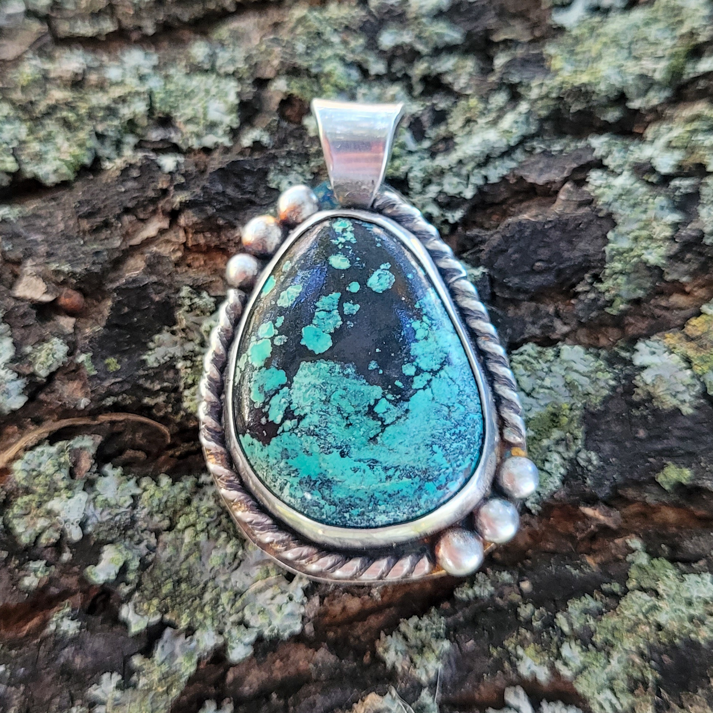 Sterling Silver and Turquoise Pendant - Handcrafted Turquoise Pendant set in Sterling Silver