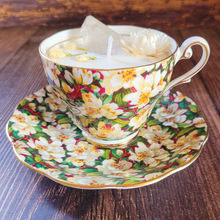 Load image into Gallery viewer, Vintage Tea Cup Candle with Saucer (Angelica)

