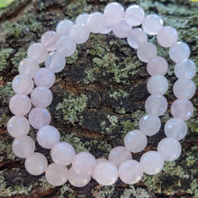 Load image into Gallery viewer, Faceted Rose Quartz Bracelet - Rose Quartz Beaded Stretch Bracelet
