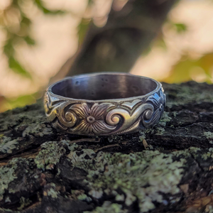Floral and Vine Sterling Silver Ring