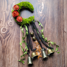 Load image into Gallery viewer, Crescent Moon Wreath with bells
