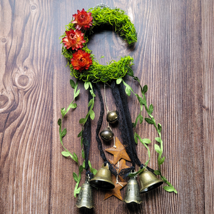 Crescent moon witches bells wreath 