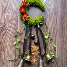 Load image into Gallery viewer, Crescent moon witches bells wreath 
