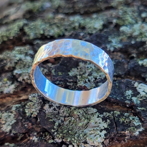 Hammered Sterling Silver Ring - 5mm