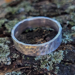 Hammered Sterling Silver Ring - 5mm