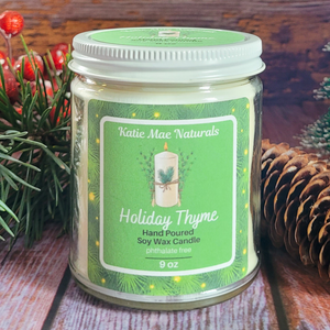 Holiday Thyme Soy Wax Candle - 9 oz