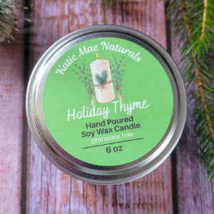 Holiday Thyme Soy Wax Candle - 6 oz