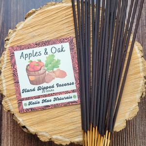 Apples and oak hand dipped incense sticks 