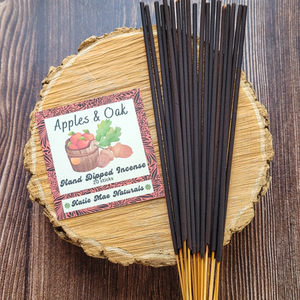Apples and oak hand dipped incense sticks 