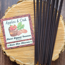 Load image into Gallery viewer, Apples and oak hand dipped incense sticks 

