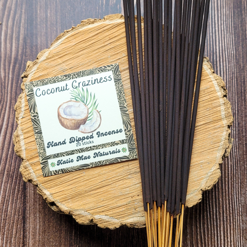 Coconut hand dipped incense sticks 