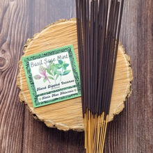 Load image into Gallery viewer, Basil sage mint hand dipped incense sticks 
