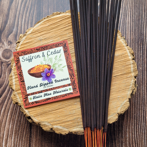 Saffron and cedar hand dipped incense sticks 