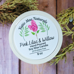Pink lilac and willow spring equinox candle