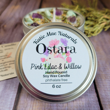 Load image into Gallery viewer, The Ostara Spring Equinox Candle (Pink Lilac and Willow) - 6 oz
