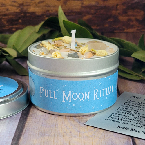 Full moon ritual candle