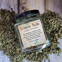 Load image into Gallery viewer, Organic Lemon Balm - Dried Lemon Balm Apothecary Herb Jar

