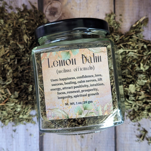 Organic Lemon Balm - Dried Lemon Balm Apothecary Herb Jar