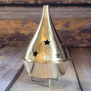 Solid Brass Charcoal Incense Burner - Cone Incense Burner